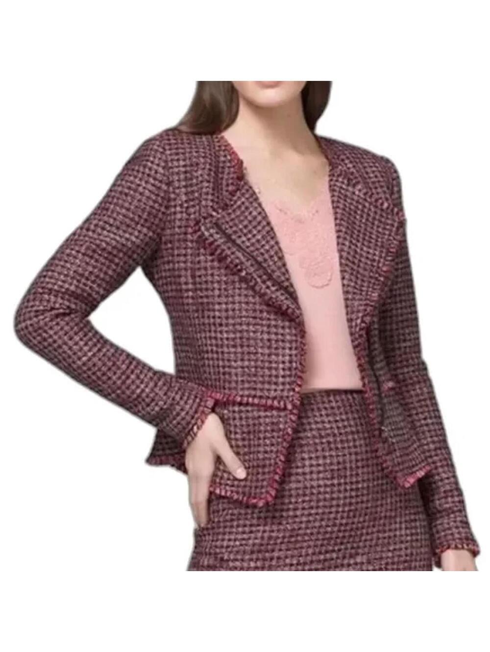 LKNW White House Black Market tweed red black blazer 6 blazer jacket